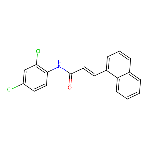(2E)-N-(2,4-dichlorophenyl)-3-naphthylprop-2-enamide structure