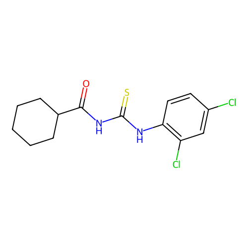N-[(2,4-dichlorophenyl)carbamothioyl]cyclohexanecarboxamide structure