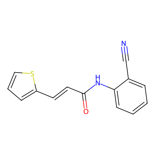 (E)-N-(2-cyanophenyl)-3-thiophen-2-ylprop-2-enamide structure