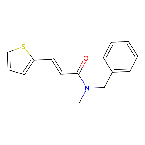 (2E)-N-methyl-N-benzyl-3-(2-thienyl)prop-2-enamide structure