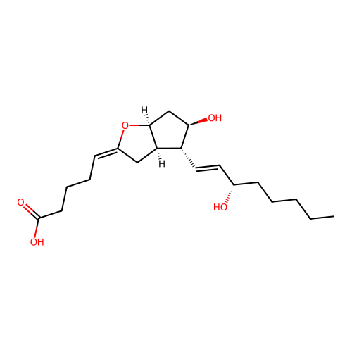 (5E,13E,15S)-11beta,15-Dihydroxy-9beta,12alpha-6,9-epoxyprosta-5,13-dien-1-oic acid structure