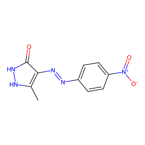 3-Methyl-4-p-nitrophenylhydrazono-2-pyrazolin-5-one structure
