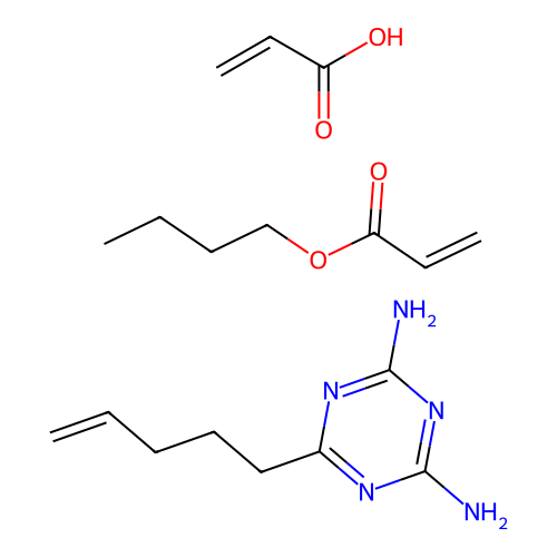 Butyl prop-2-enoate;6-pent-4-enyl-1,3,5-triazine-2,4-diamine;prop-2-enoic acid structure