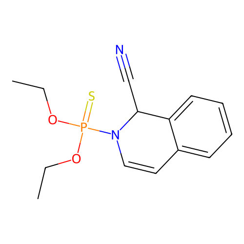 2-diethoxyphosphinothioyl-1H-isoquinoline-1-carbonitrile structure