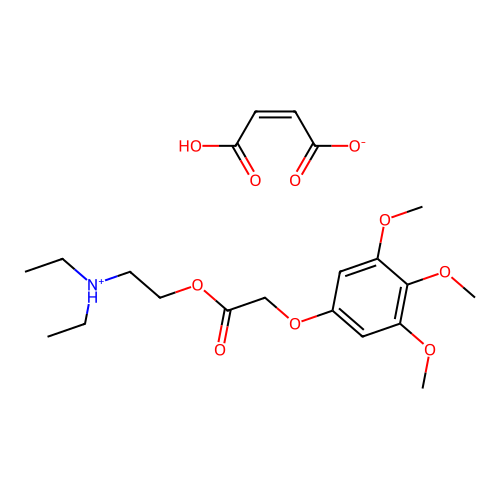 2-Diethylaminoethyl 3,4,5-trimethoxyphenoxyacetate hydrogen maleate structure