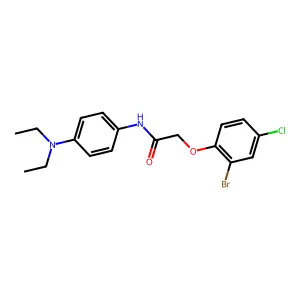2-(2-bromo-4-chlorophenoxy)-N-[4-(diethylamino)phenyl]acetamide structure