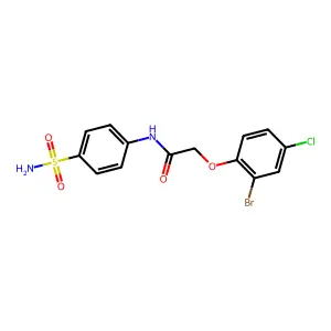 N-[4-(aminosulfonyl)phenyl]-2-(2-bromo-4-chlorophenoxy)acetamide structure