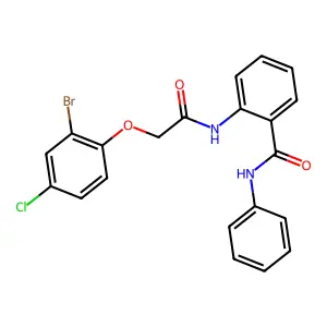 2-{[(2-bromo-4-chlorophenoxy)acetyl]amino}-N-phenylbenzamide structure