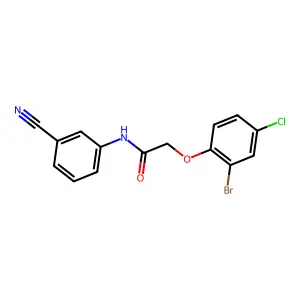 2-(2-bromo-4-chlorophenoxy)-N-(3-cyanophenyl)acetamide structure