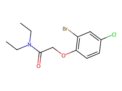 2-(2-bromo-4-chlorophenoxy)-N,N-diethylacetamide structure