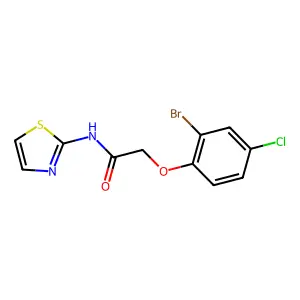 2-(2-bromo-4-chlorophenoxy)-N-(1,3-thiazol-2-yl)acetamide structure