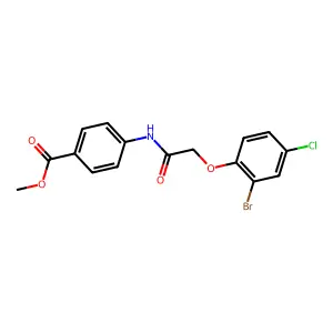 Methyl 4-{[(2-bromo-4-chlorophenoxy)acetyl]amino}benzoate structure