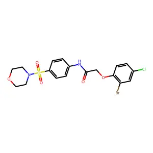 2-(2-bromo-4-chlorophenoxy)-N-[4-(4-morpholinylsulfonyl)phenyl]acetamide structure