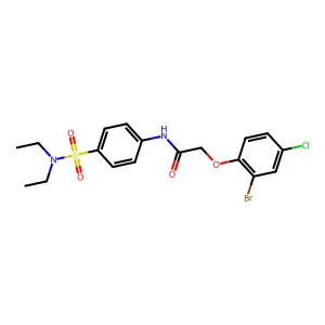 2-(2-bromo-4-chlorophenoxy)-N-[4-(diethylsulfamoyl)phenyl]acetamide structure