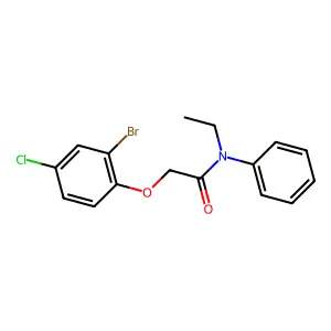 2-(2-bromo-4-chlorophenoxy)-N-ethyl-N-phenylacetamide structure