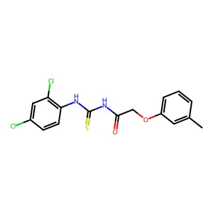 N-[(2,4-dichlorophenyl)carbamothioyl]-2-(3-methylphenoxy)acetamide structure