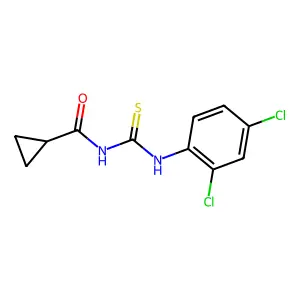 N-[(2,4-dichlorophenyl)carbamothioyl]cyclopropanecarboxamide structure