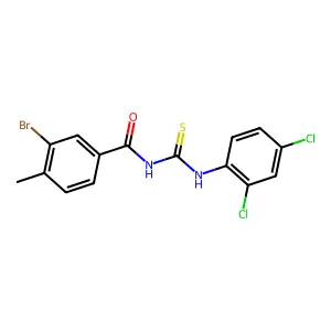 3-bromo-N-[(2,4-dichlorophenyl)carbamothioyl]-4-methylbenzamide structure