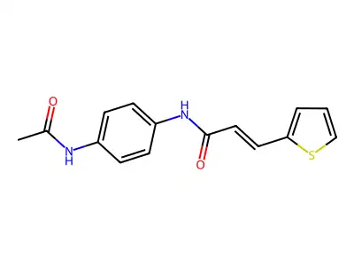 (E)-N-(4-acetamidophenyl)-3-(thiophen-2-yl)acrylamide structure
