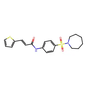 (2E)-N-[4-(azepan-1-ylsulfonyl)phenyl]-3-(thiophen-2-yl)prop-2-enamide structure