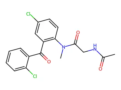 Acetamide, 2-(acetylamino)-N-(4-chloro-2-(2-chlorobenzoyl)phenyl)-N-methyl- structure