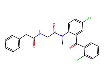 Benzeneacetamide, N-(2-((4-chloro-2-(2-chlorobenzoyl)phenyl)methylamino)-2-oxoethyl)- structure
