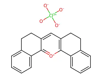 Dibenzo(c,h)xanthylium, 5,6,8,9-tetrahydro-, perchlorate structure