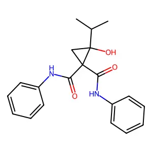 2-Hydroxy-1-N,1-N'-di(phenyl)-2-propan-2-ylcyclopropane-1,1-dicarboxamide structure