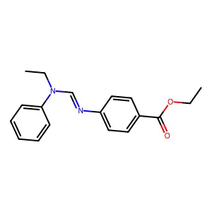 Benzoic acid, 4-(((ethylphenylamino)methylene)amino)-, ethyl ester structure