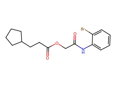 2-(2-Bromoanilino)-2-oxoethyl 3-cyclopentylpropanoate structure