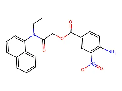 2-[Ethyl(naphthalen-1-yl)amino]-2-oxoethyl 4-amino-3-nitrobenzoate structure