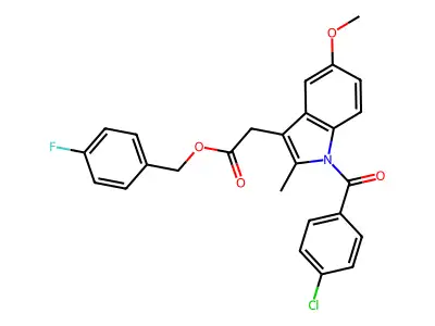 (4-Fluorophenyl)methyl 1-(4-chlorobenzoyl)-5-methoxy-2-methyl-1H-indole-3-acetate structure