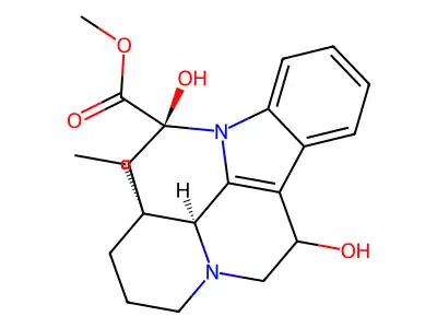 Methyl 6,14-dihydroxy-14,15-dihydroeburnamenine-14-carboxylate structure