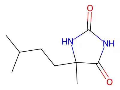 5-Methyl-5-(3-methylbutyl)imidazolidine-2,4-dione structure
