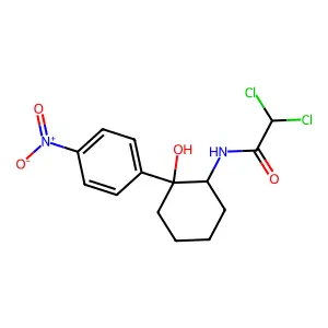 2,2-dichloro-N-[2-hydroxy-2-(4-nitrophenyl)cyclohexyl]acetamide structure