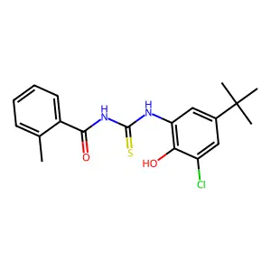N-[(5-tert-butyl-3-chloro-2-hydroxyphenyl)carbamothioyl]-2-methylbenzamide structure