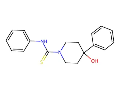 1-Piperidinecarboxanilide, 4-hydroxy-4-phenyl-thio- structure
