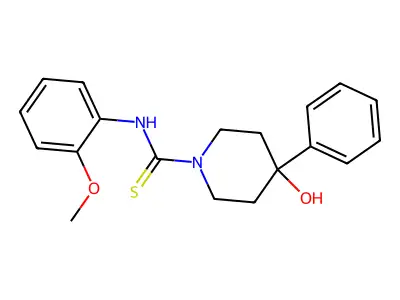 1-Piperidinecarboxanilide, 4-hydroxy-2'-methoxy-4-phenyl-thio- structure