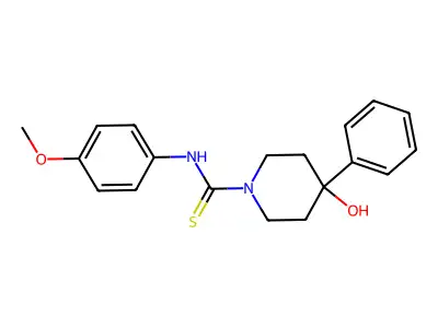 1-Piperidinecarboxanilide, 4-hydroxy-4'-methoxy-4-phenyl-thio- structure