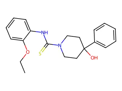 1-Piperidinecarboxanilide, 2'-ethoxy-4-hydroxy-4-phenyl-thio- structure