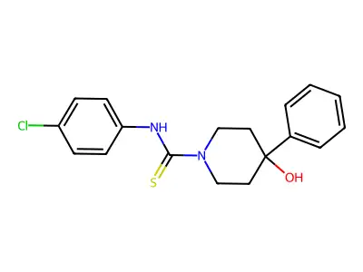 1-Piperidinecarbothioamide, N-(4-chlorophenyl)-4-hydroxy-4-phenyl- structure
