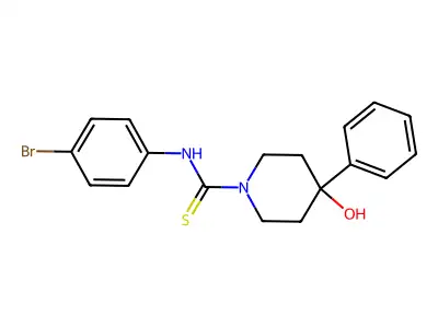 1-Piperidinecarboxanilide, 4'-bromophenyl-4-hydroxy-4-phenyl-thio- structure