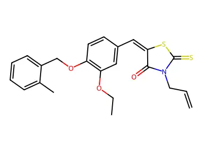3-allyl-5-{3-ethoxy-4-[(2-methylbenzyl)oxy]benzylidene}-2-thioxo-1,3-thiazolidin-4-one structure