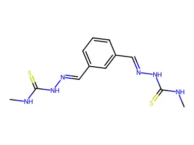 2,2'-(1,3-Phenylenedimethanylylidene)bis(N-methylhydrazine-1-carbothioamide) structure