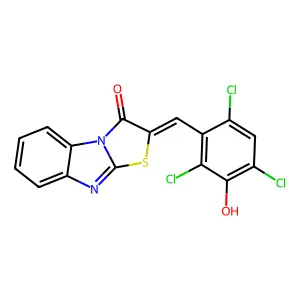2-(2,4,6-trichloro-3-hydroxybenzylidene)[1,3]thiazolo[3,2-a]benzimidazol-3(2H)-one structure