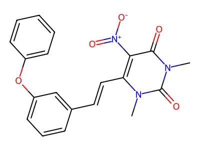 1,3-Dimethyl-5-nitro-6-[2-(3-phenoxyphenyl)ethenyl]pyrimidine-2,4-dione structure