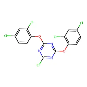 2-Chloro-4,6-bis(2,4-dichlorophenoxy)-1,3,5-triazine structure