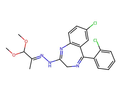 7-chloro-5-(2-chlorophenyl)-N-[(E)-1,1-dimethoxypropan-2-yli structure