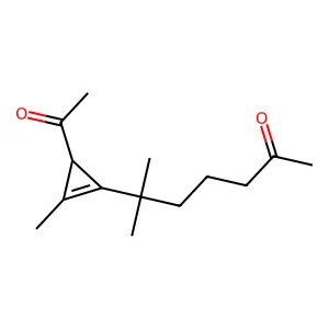 2-Heptanone, 6-(3-acetyl-2-methyl-1-cyclopropen-1-yl)-6-methyl- structure