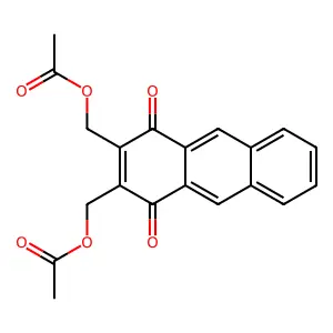 (1,4-Dioxo-1,4-dihydroanthracene-2,3-diyl)bis(methylene) diacetate structure